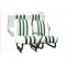 3846 Kit sedilimehari skai bianco righe verdi