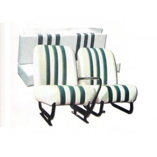3846 Kit sedilimehari skai bianco righe verdi