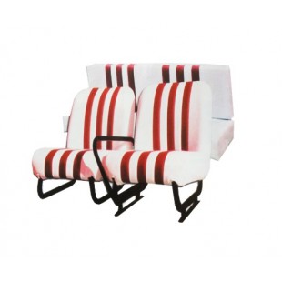 3847 Kit sedilimehari skai bianco righe rosse