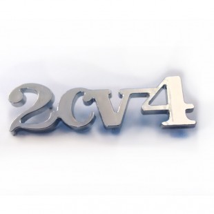 Monogramma 2CV4 in plastica cromata lungh. 85mm