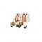 Kit sedili anteriori dx+sx + panchetta posteriore completi skai bianco righe arancio