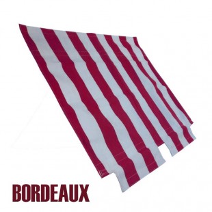 1683 Tenda capote parasole righe bianche-bordeaux 2CV per chiusura esterna (barra anteriore fissaggio inclusa) prod. NPM