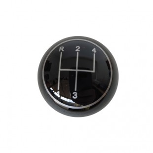 5433 Pomello leva marce nero con anello cromato e disegno marce