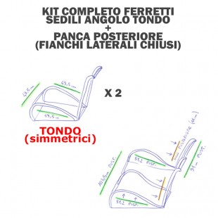 854 Ferretti kit anteriori tondi + panca posteriore