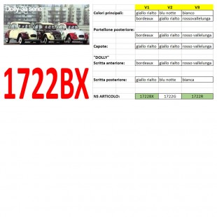 1722bx Decalcomania Dolly giallo rialto / bordeaux SECONDA+TERZA SERIE con scritte "Dolly"