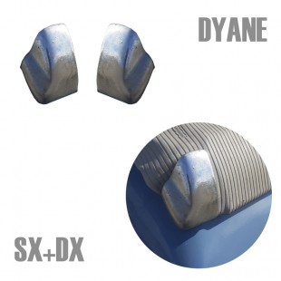 2635 Coppia profili metallici anteriori capote Dyane (sx + dx)
