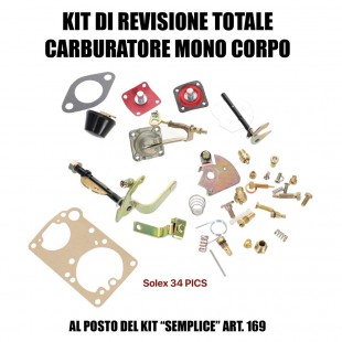 169MAX Kit revisione totale carburatore mono corpo tipo Solex 34 PICS