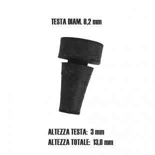 2329 Gommino cofano Dyane / Acadiane piccolo (diam testa 8,2mm, altezza testa 3mm, altezza totale 13,8mm)
